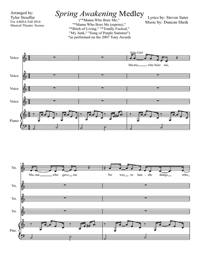 Spring Awakening Medley | PDF | Leisure