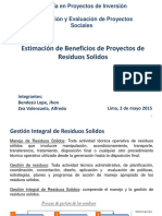 Estimación de Beneficios de Proyectos de Residuos Solidos