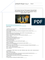 PMR MTs Nurrosyidiyah Bogor - Soal Cerdas Cermat - Peringatan Maulid Nabi Muhammad SAW - MTs Nurrosyidiyah Tahun Ajaran 2010 - 2011