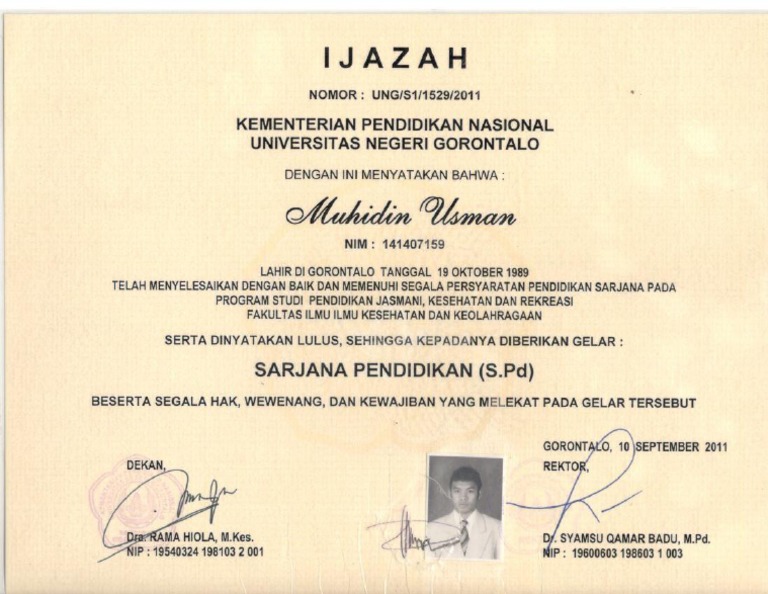 Nomor Ijazah S1