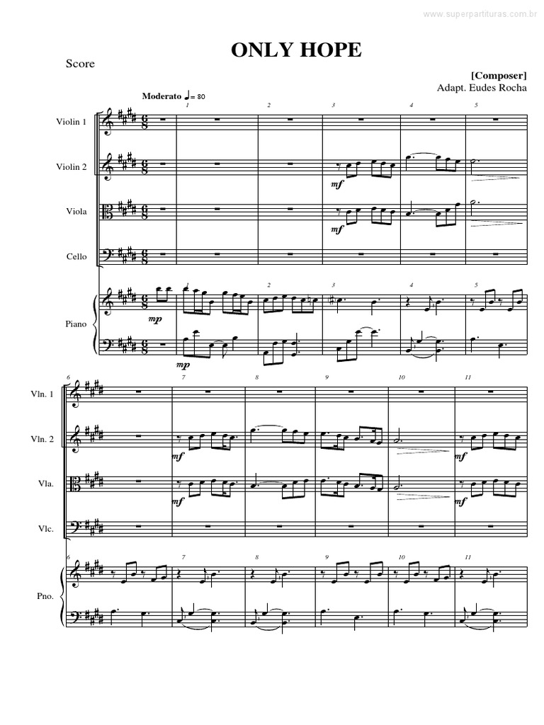 (Superpartituras - Com.br) Only Hope A Walk To Remember | PDF ...