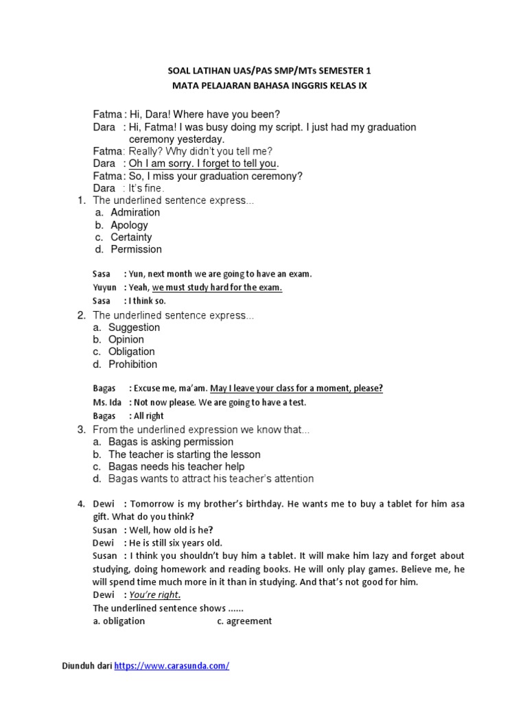 Contoh soal pilihan ganda obligation dan jawabannya image