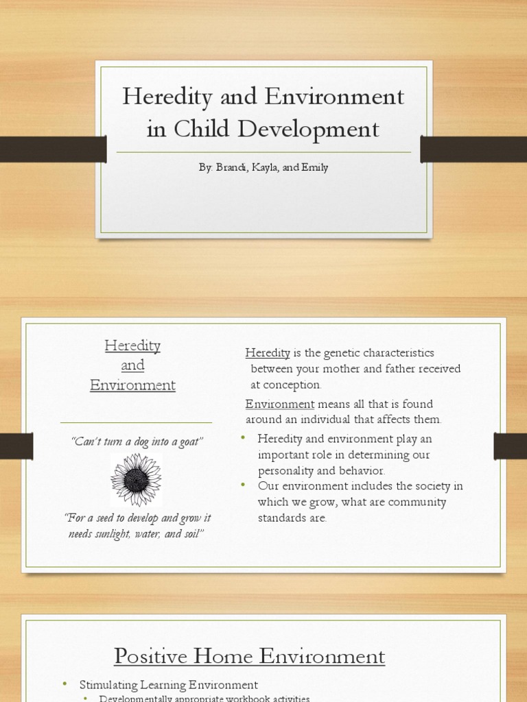 Impact of Heredity and Environment on Child Development | PDF ...