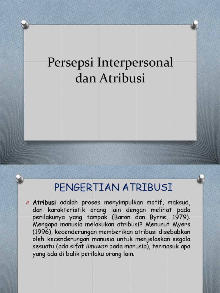 Atribusi dan Persepsi Interpersonal | PDF | Karier & Perkembangan ...