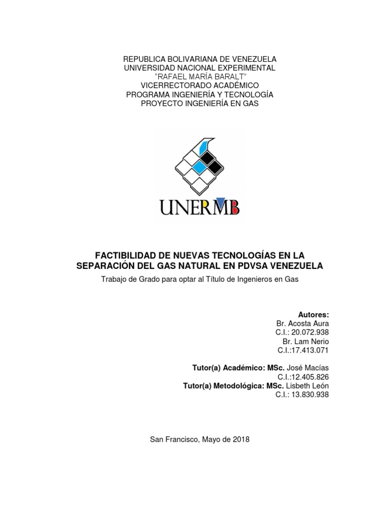 Nuevas Tecnologías en Separación de Gas | PDF | Gas natural | Gas ...