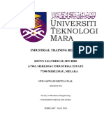 Industrial Training Report Cover (Wani)