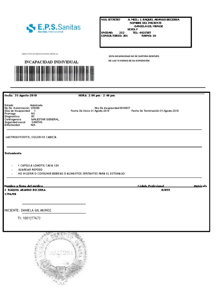 Excusa Mdca PDF | PDF | Enfermedades y trastornos | Medicina CLINICA