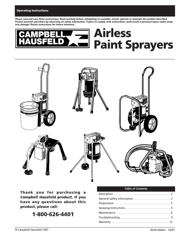 Airless Paint Sprayers: Campbell Hausfeld | PDF | Paint | Pump