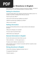 Asking for Directions in English