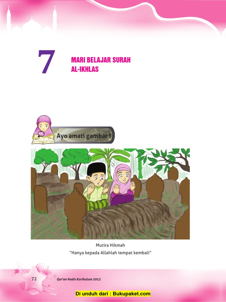 Quan Hadist Misd Kelas 3 Bab 7 Mari Belajar Surah Al Ikhlas
