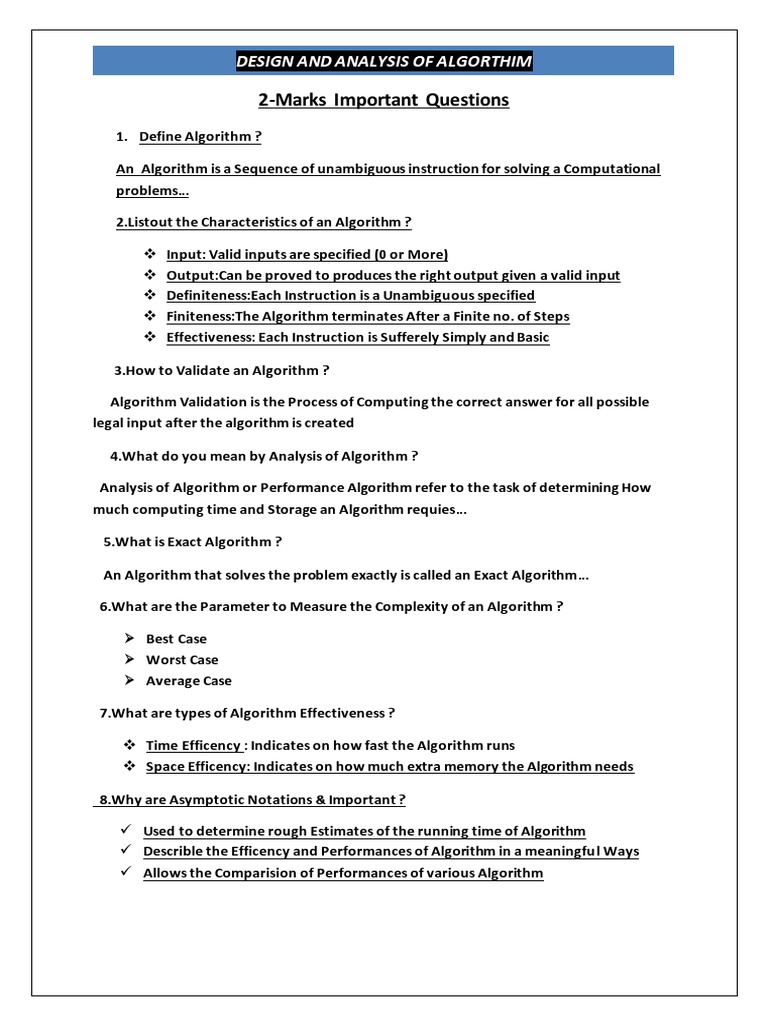 Algorithm Design and Analysis Guide | PDF | Teaching Methods ...
