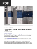 Delusional Tyranny of Transgender Movement