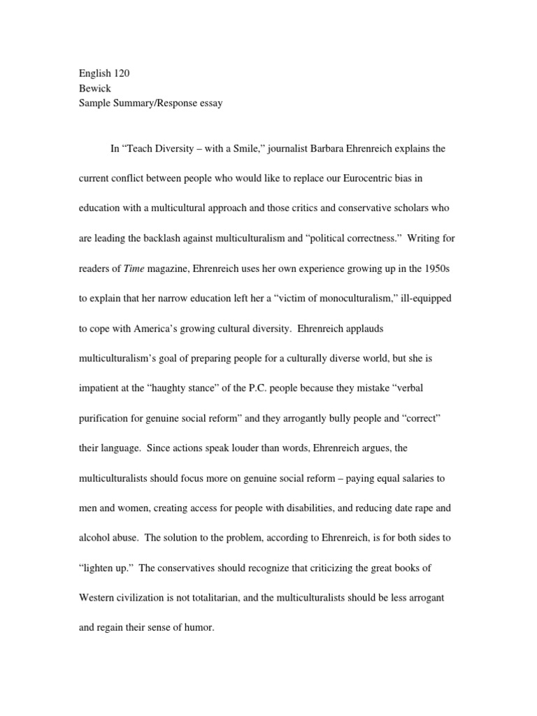 Sample Summary Response  PDF  Political Correctness  Social Science