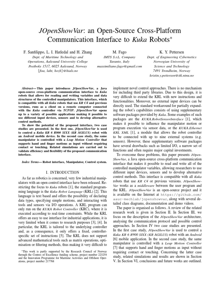 Communication Interface To KUKA Robots PDF | PDF | Computer Program ...