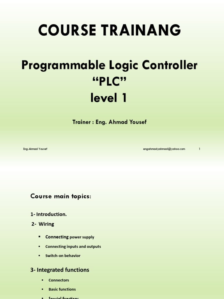 PLC Introduction | PDF | Programmable Logic Controller | Analog To ...