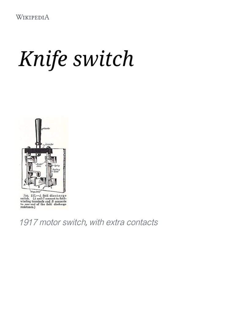 Knife Switch Wikipedia PDF Switch Knife