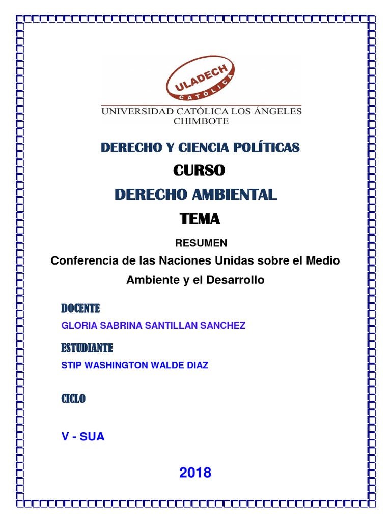 Declaración de Río sobre el Medio Ambiente y el Desarrollo
