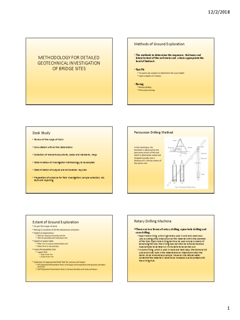 Geotechnical Investigation for Bridges | PDF | Drilling Rig ...
