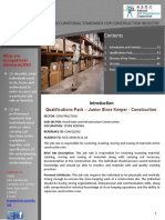 Qualifications Pack - Occupational Standards For Construction Industry
