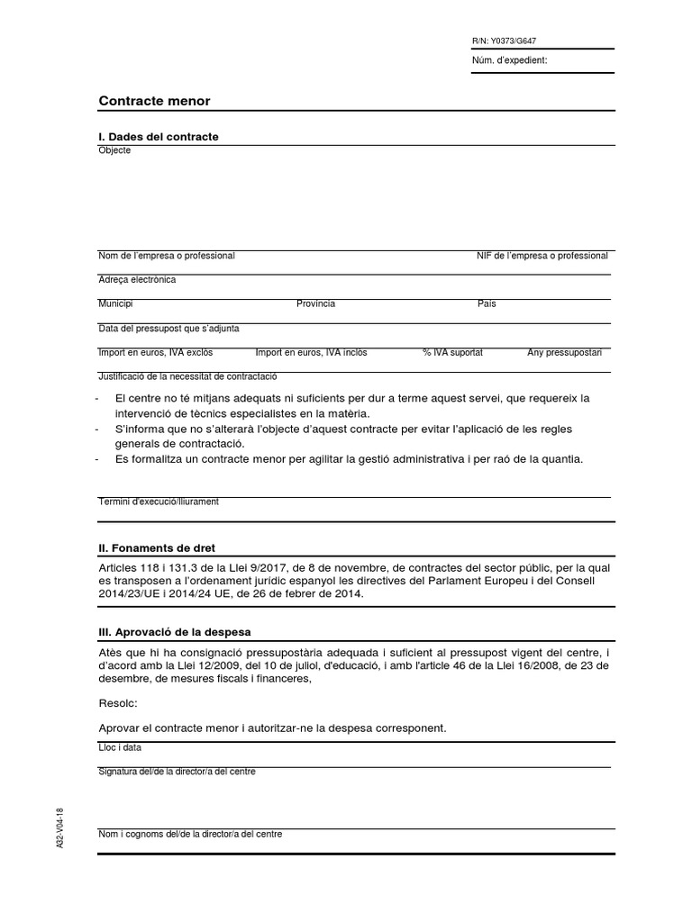 Model Contracte Menor 2018 PDF