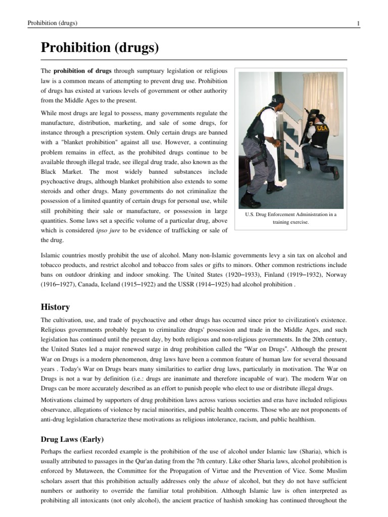 Drug Prohibition: History and Impact | PDF | Prohibition Of Drugs ...