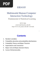 EIE4105 Multimodal Human Computer Interaction Technology: Fundamental of Statistical Learning