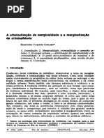 Edmundo Campos Coelho, A criminalização da marginalidade e a marginalização da criminalidade (1978)
