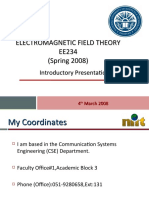 Electromagnetic Field Theory EE234 (Spring 2008)