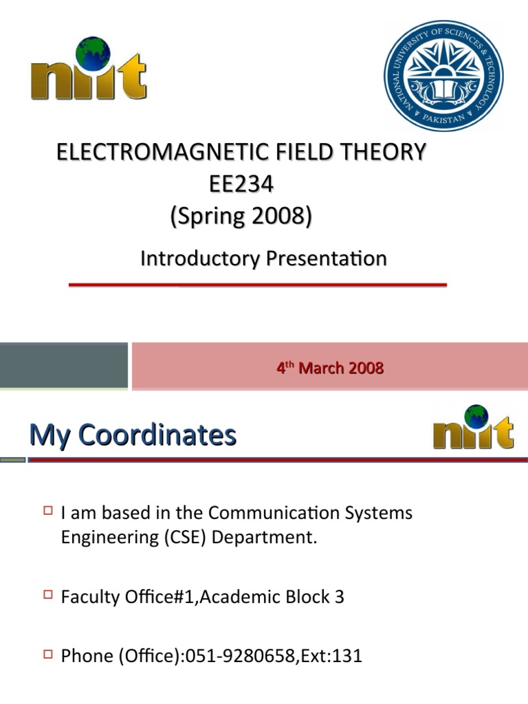 Electromagnetic Field Theory EE234 (Spring 2008) | PDF ...