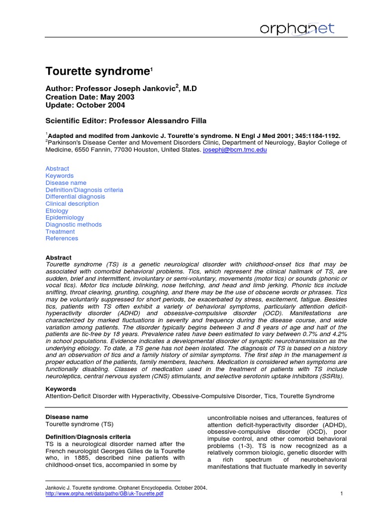Uk Tourette | PDF | Tourette Syndrome | Antipsychotic