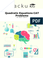 Quadratic Equations Problems For CAT PDF