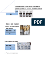 Formulas de Dosificacion para Sulfato Ferroso
