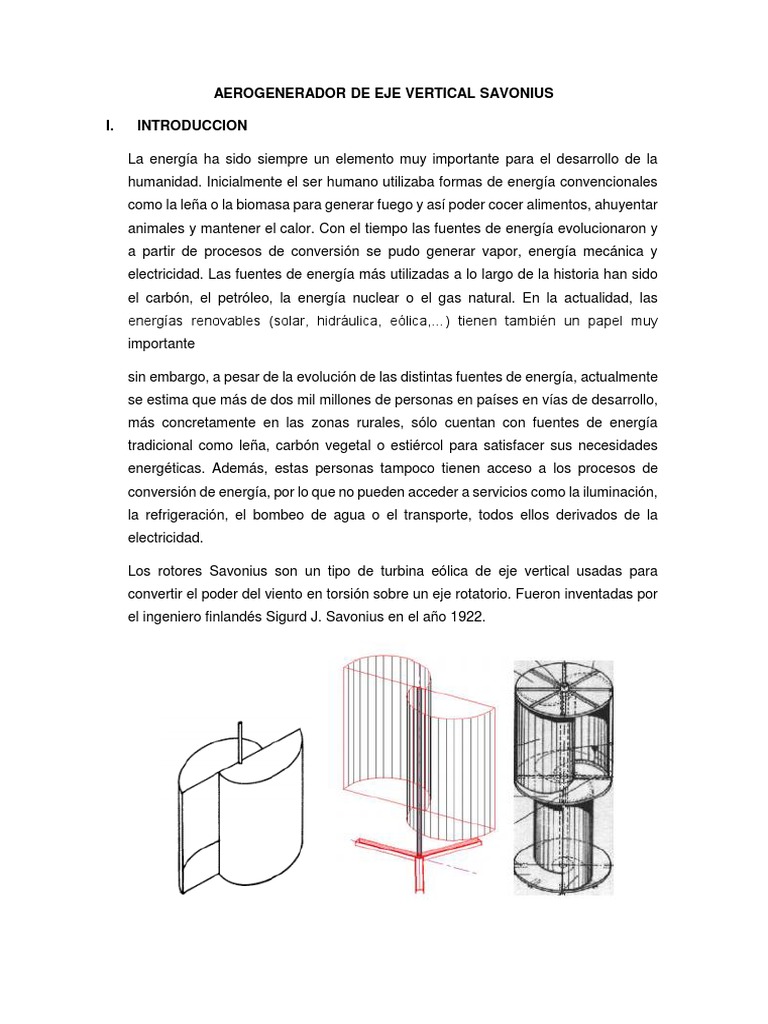 Aerogenerador Vertical Savonius Casero | PDF | Turbina eólica | Energía ...