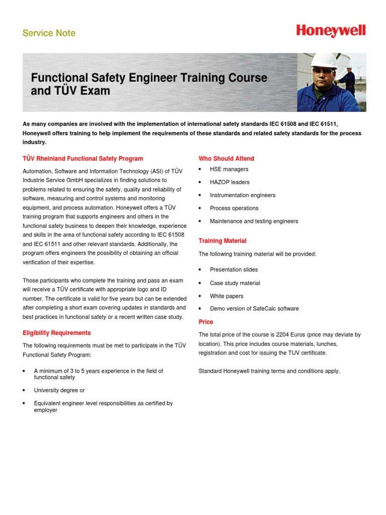 Honeywell tuv Safety Engineer