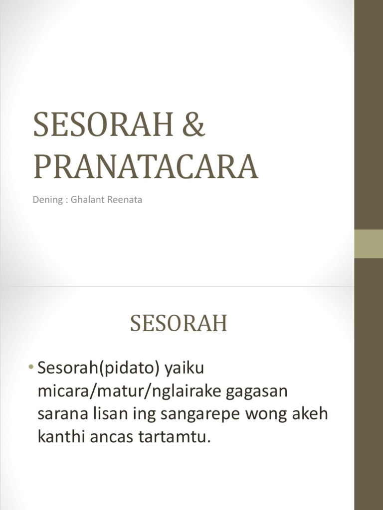 Sesorah Pranatacara