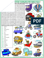 means of transportation vocabulary esl word search puzzle worksheets for kids.pdf