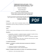 Teoria da Educação I: matrizes teóricas da pedagogia