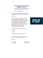 Verb Forms and Verb Tenses (#6) : Spelling - Ing Forms: Stressed Vowel + One or More Consonants + e Ue - Ing