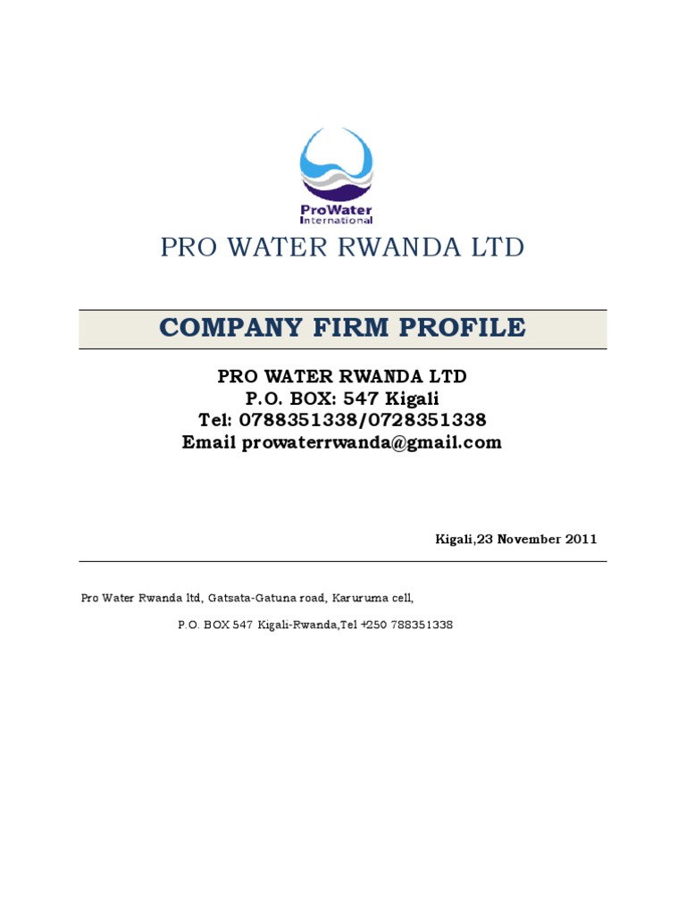 Pro Water Rwanda: Agri-Consultancy & Manufacturing | PDF | Irrigation ...
