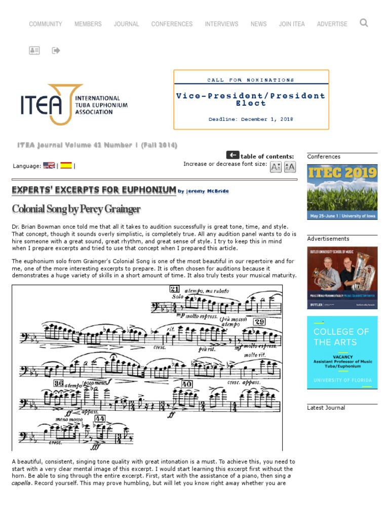 22experts Excerpts For Euphonium 22 Euph Rep 1 PDF Tempo Audition