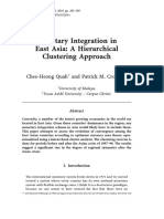Monetary Integration in East Asia: A Hierarchical Clustering Approach