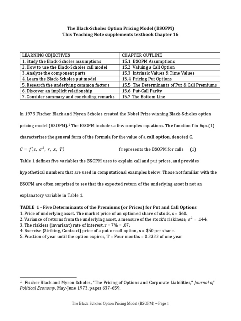 Understanding the Black-Scholes Model | PDF | Vix | Black–Scholes Model