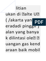 Penelitian Ukan Di Alte U (/akarta Yang B Eradadi Pinggir J Alan Yang Banya K Dilintasi Ole Uangan Gas Kend Araan Baik Mobil