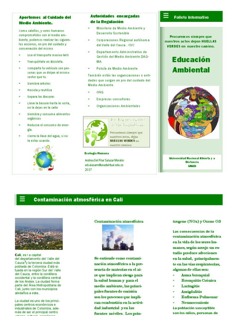 Folleto InformativoCuidado Del Medio Ambiente