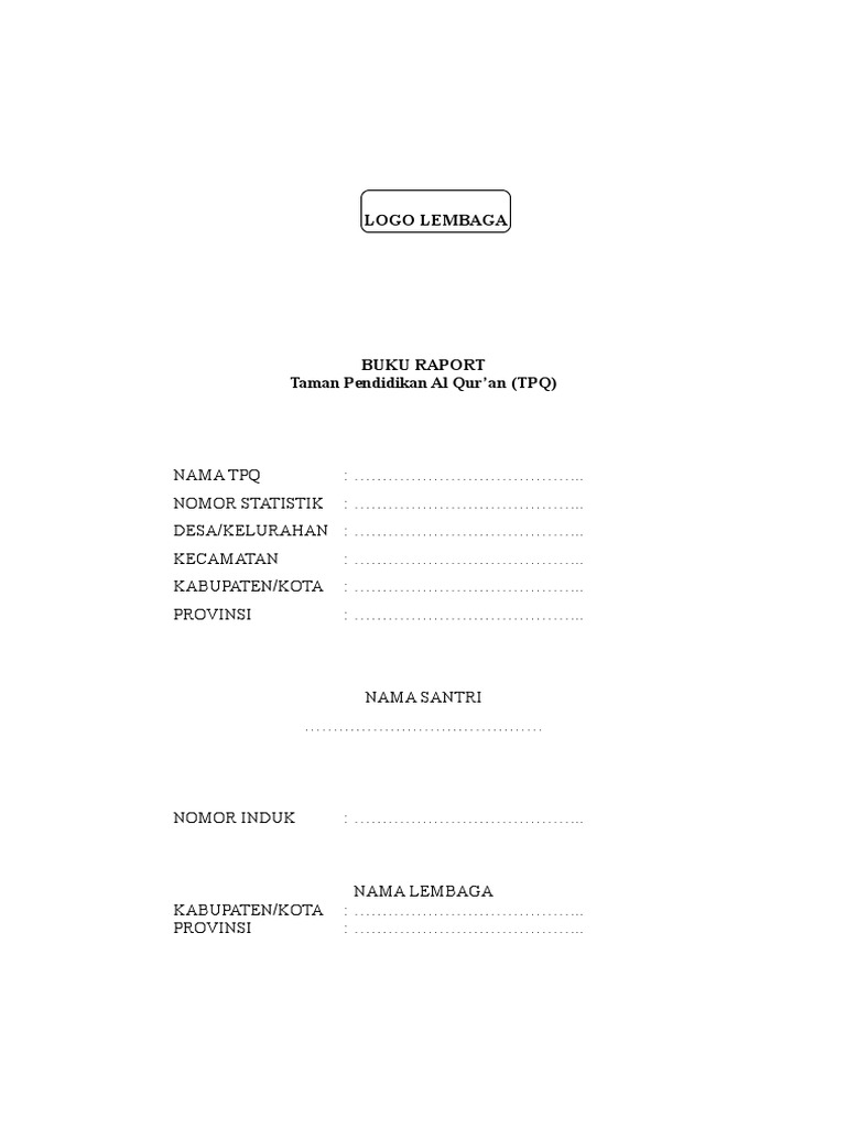 Contoh Raport Tpq Pdf Guru Ilmu Sosial Contoh Raport Tpq Pdf Guru Ilmu Sosial