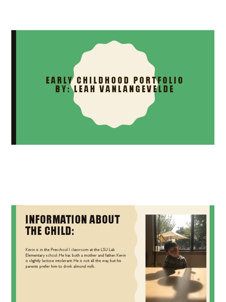 Kevin's Early Childhood Development Portfolio | PDF | Cognitive ...