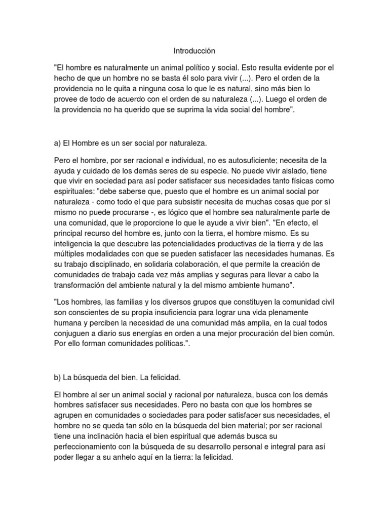 Ensayo de Naturaleza Social Del Hombre Aristóteles