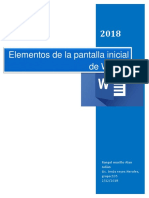 Elementos de La Pantalla Inicial de Word: Rangel Murillo Alan Julián Lic. Jesús Reyes Heroles, Grupo:105 2/12/2018