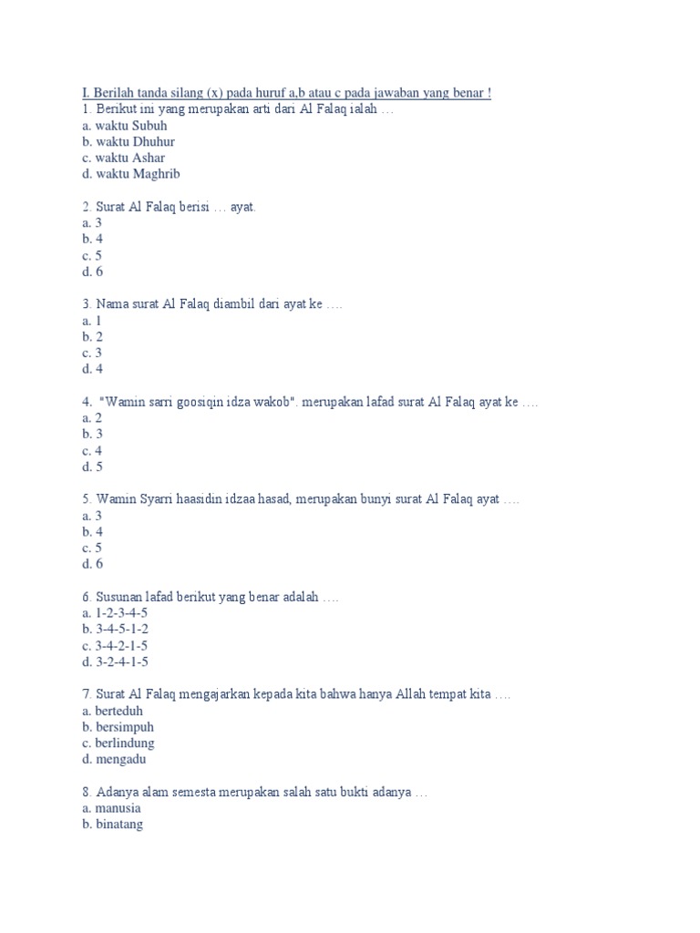 Soal Kelas 3 Tema 6