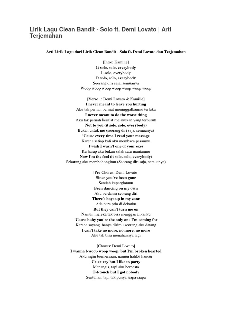 Solo By Demi Lovato Feat Clean Bandit